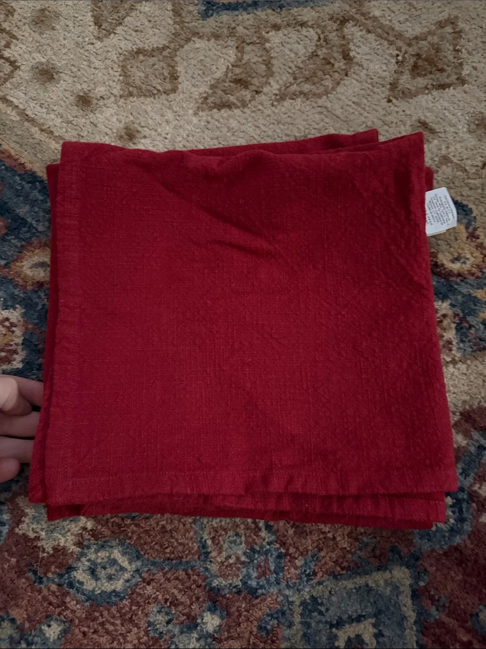 Pottery Barn Solid Red Dinner Napkins